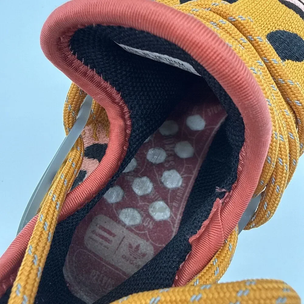 Adidas Human Race Pharrell Williams Animal Print Sneakers Men's 5.5 Orange